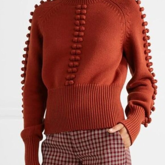 Chloe Red Bobble Pom Pom Jumper - Picture 2 of 9